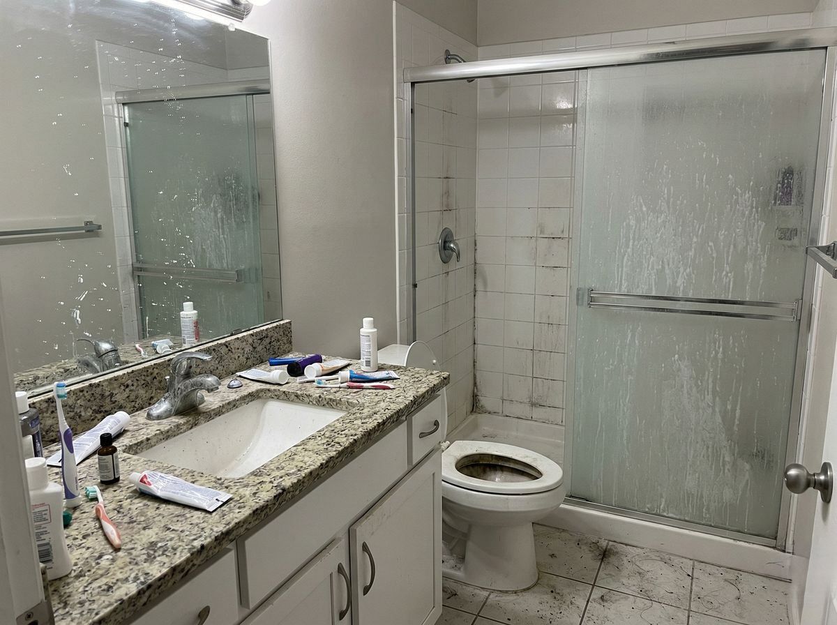 Bathroom before professional cleaning